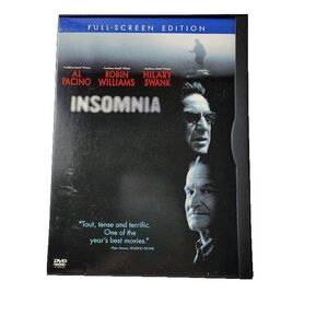 Insomnia DVD 2002 Movie Robin Williams Al Pacino Hilary Swank Thriller R